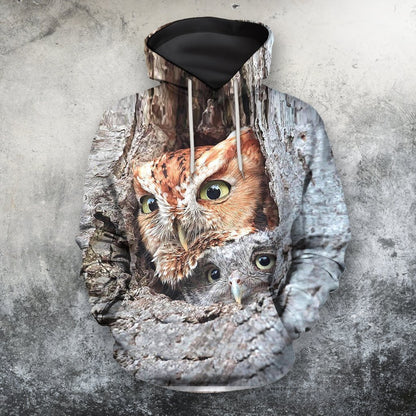 3D All Over Printed Camouflage Owls Art Shirts and Shorts-Apparel-Phaethon-Hoodie-S-Vibe Cosy™