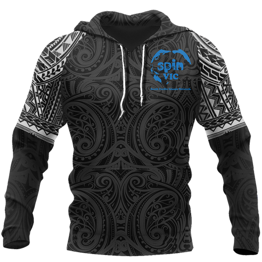 Special Black All Over Hoodie White K4-Apparel-Khanh Arts-Hoodie-S-Vibe Cosy™