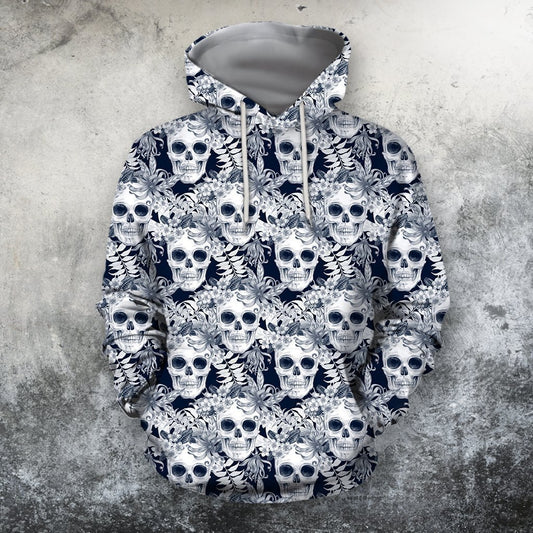 3D All Over Print Skull Flower Shirts-Apparel-Phaethon-Hoodie-S-Vibe Cosy™