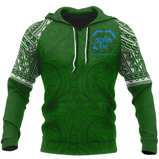 Special Green All Over Hoodie White K4-Apparel-Khanh Arts-Hoodie-S-Vibe Cosy™