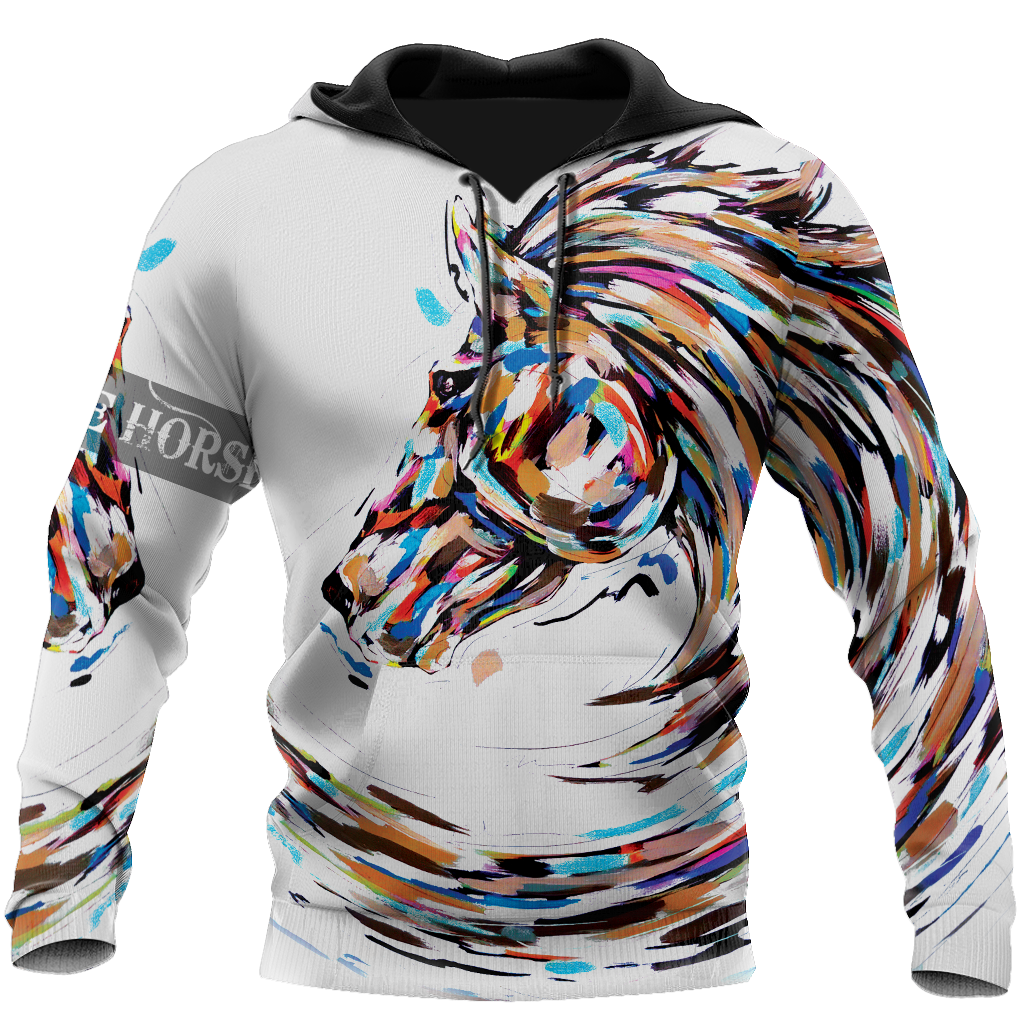 Love Beautiful Horse 3D All Over Printed Shirts For Men And Women TR1605202S-Apparel-MP-Hoodie-S-Vibe Cosy™