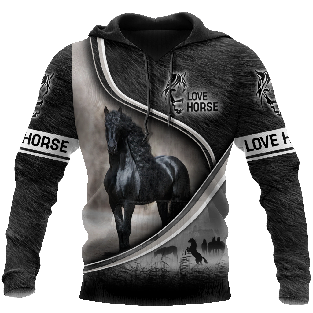 Black Horse 3D All Over Printed Shirts VP07102001