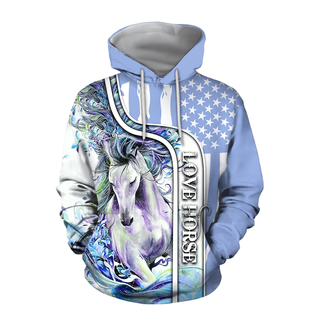 Beautiful Love Horse winter set for Women - Blue Version Pi201203-Apparel-NNK-Hoodie-S-Vibe Cosy™