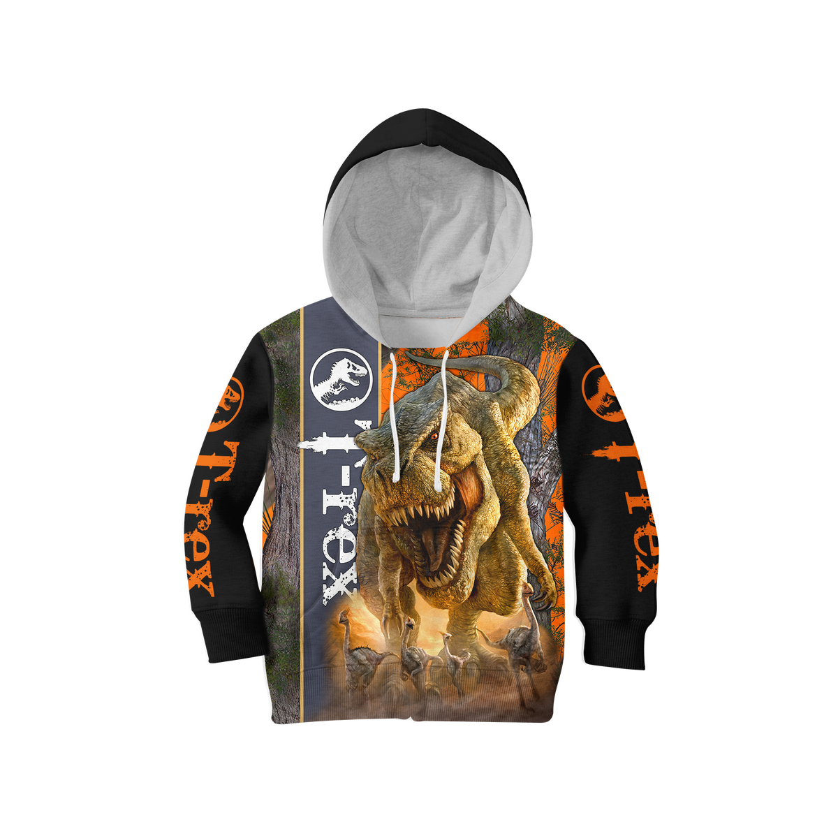 DINOSAUR T-REX 3D ALL OVER PRINTED SHIRTS MP898-Apparel-MP-Kids Hoodie-S-Vibe Cosy™