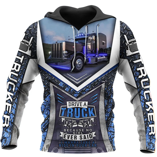 TRUCK DRIVER 3D ALL OVER PRINTED SHIRTS AND SHORT FOR MAN AND WOMEN PL12032003-Apparel-PL8386-Hoodie-S-Vibe Cosy™