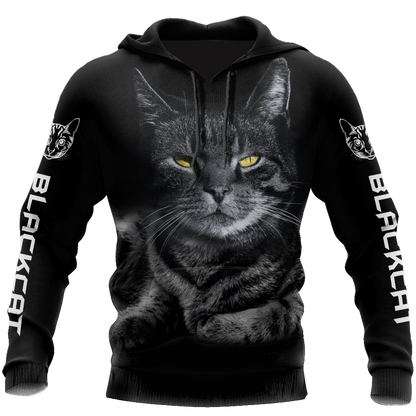 Black cat cover 3D printed shirts for men and women