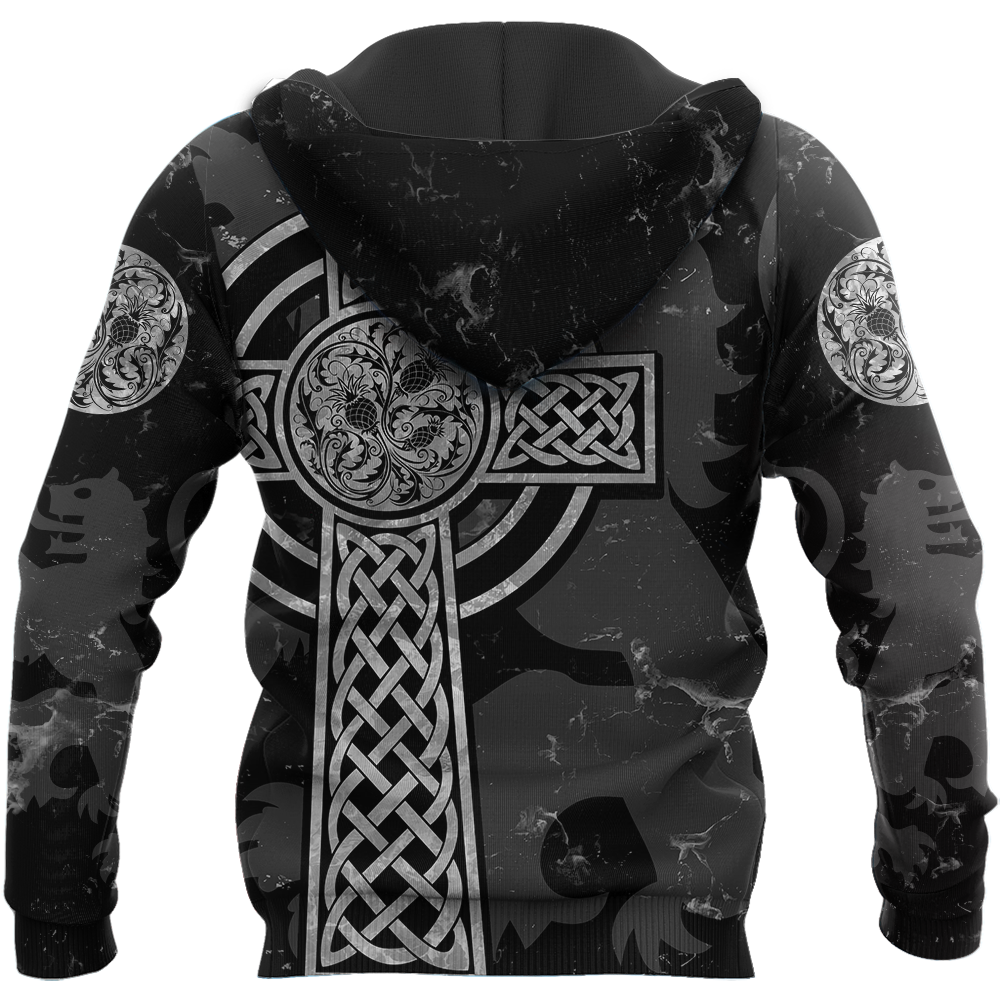 Scottish Thristle Celtic Cross grey ver3 Hoodie AZ210204-Apparel-PL8386-Hoodie-S-Vibe Cosy™