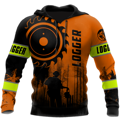 Logger Circle Saw Blade Man Orange Unisex Shirts TR0910203