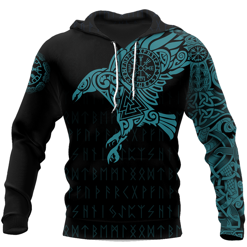 Vikings - The Raven of Odin Tattoo Green - Amaze Style™-Apparel