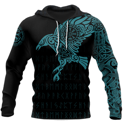 Vikings - The Raven of Odin Tattoo Green - Amaze Style™-Apparel