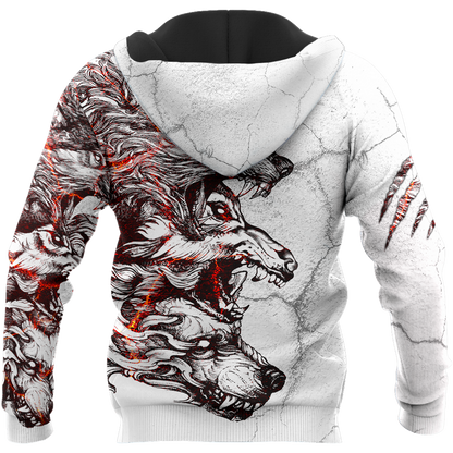 Three Gray Wolfs White Tattoo 3D All Over Printed Unisex Shirts