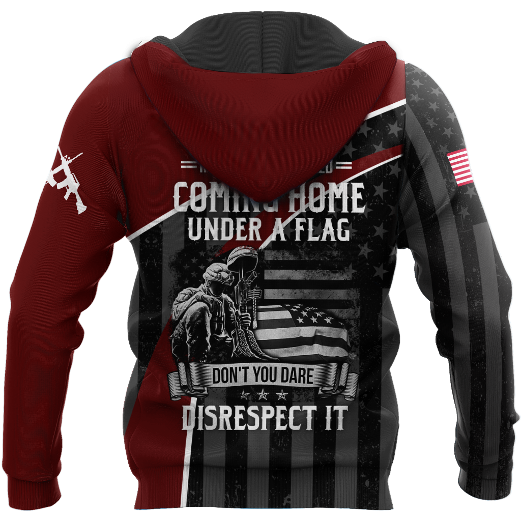 Veteran Honor the fallen Coming Home under a Flag Soldier 3D shirts for men and women