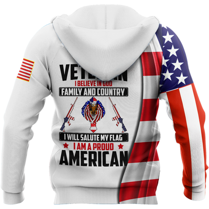 I Am Veteran I Believe In God Family And Country 3D All Over Printed Shirts For Men and Women TA0706202