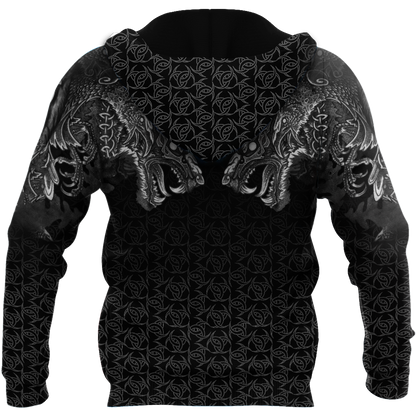 Fenrir Wolf Viking 3D All Over Printed Unisex Deluxe Hoodie ML