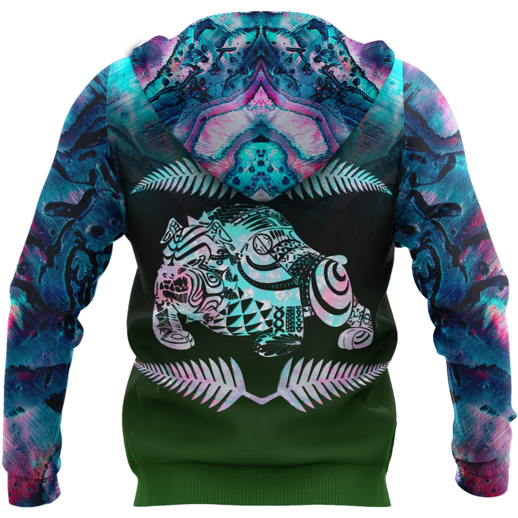 New zealand maori bulldog tattoo paua 3d all over printed shirt and short for man and women-Apparel-PL8386-Hoodie-S-Vibe Cosy™
