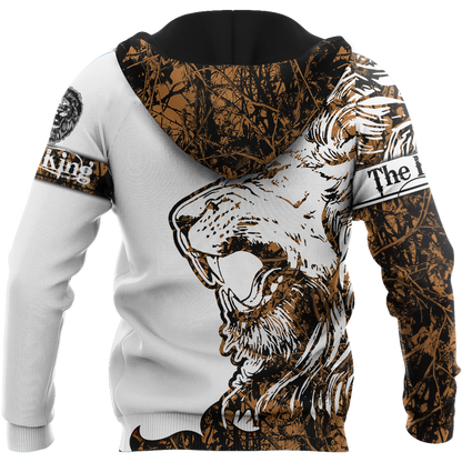 3D The Alpha King Lion Tattoo Over Printed Hoodie