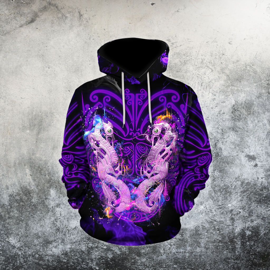 Maori moko manaia new zealand 3d all over printed shirt and short for man and women MH0407201-Apparel-PL8386-Hoodie-S-Vibe Cosy™