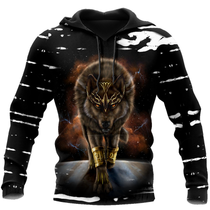All Over Printed Beautiful Wolf King Hoodie MEI09122001-MEI