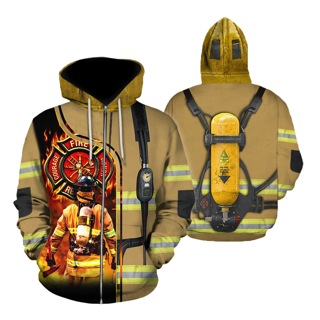 Brave Firefighter-Fireman 3D All Over Printed Shirts For Men and Women TA0822201