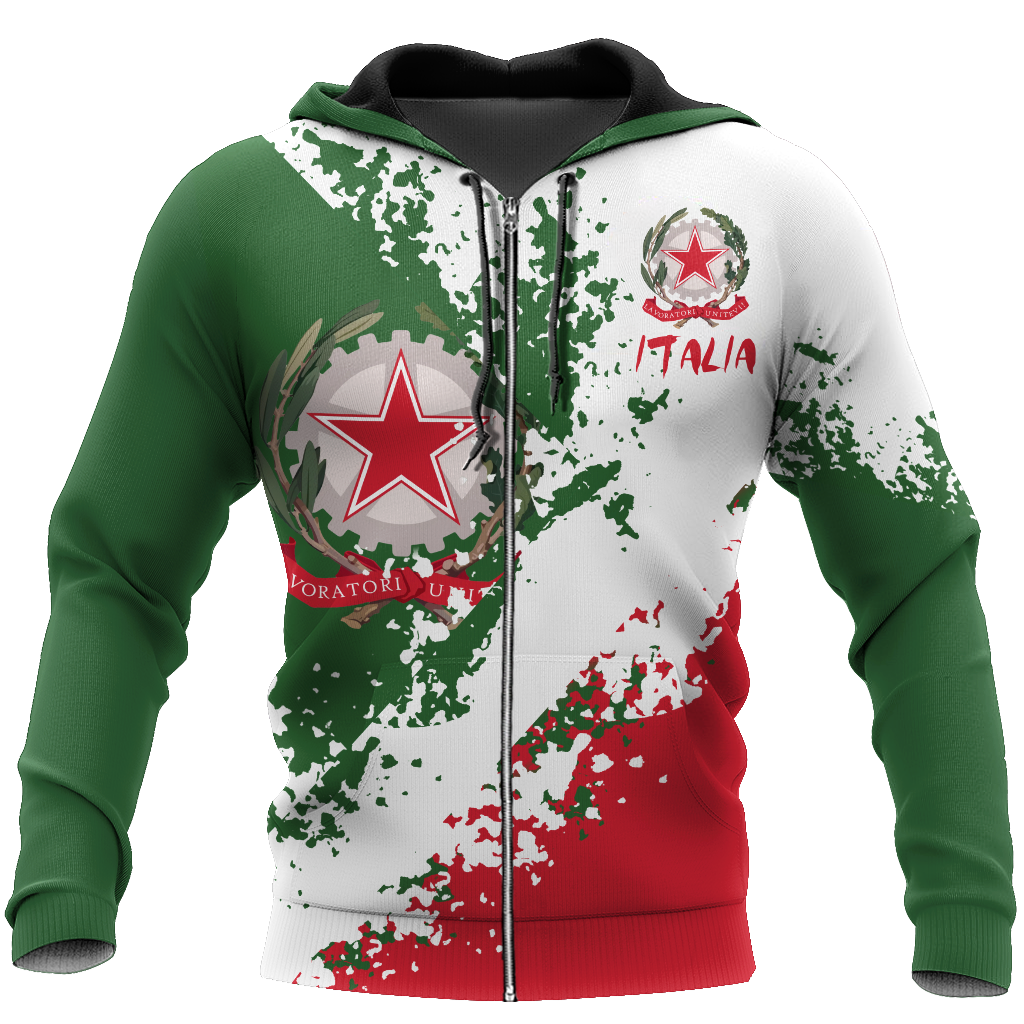 Italy Pride 3D All Over Printed Hoodie Shirt Limited by SUN HAC240605-Apparel-SUN-Zipped Hoodie-S-Vibe Cosy™
