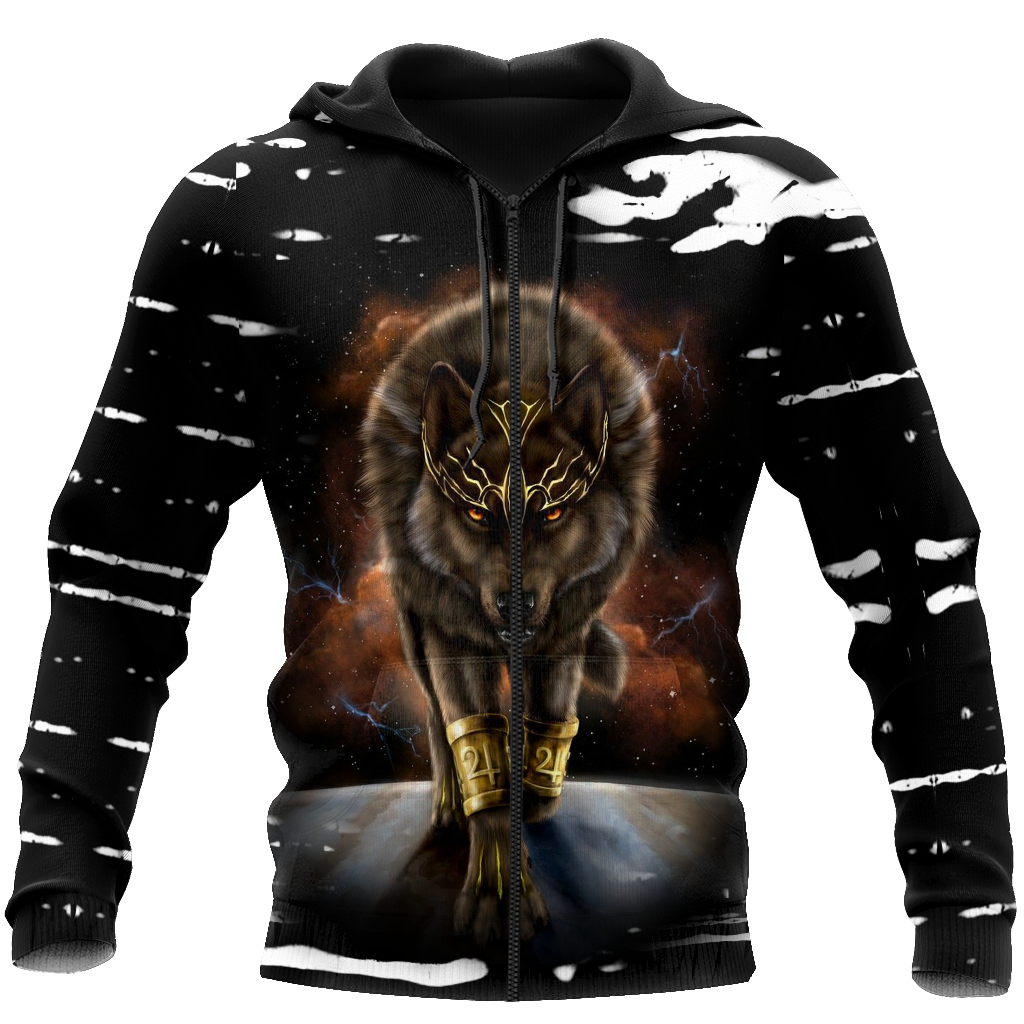All Over Printed Beautiful Wolf King Hoodie MEI09122001-MEI