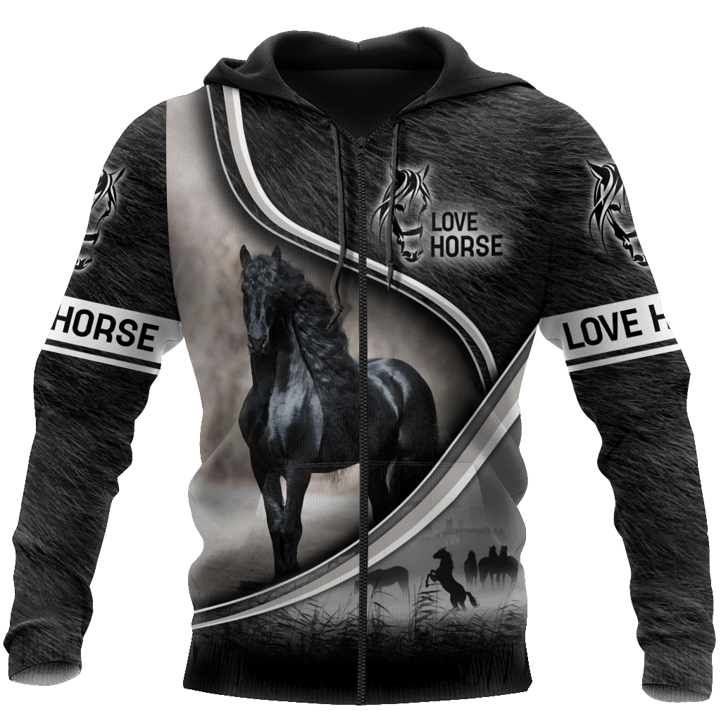 Black Horse 3D All Over Printed Shirts VP07102001