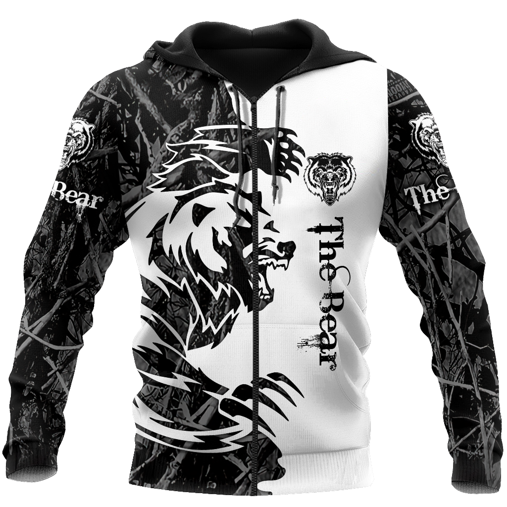 All Over Printed Bear Tatoo Hoodie MEI09262004-MEI
