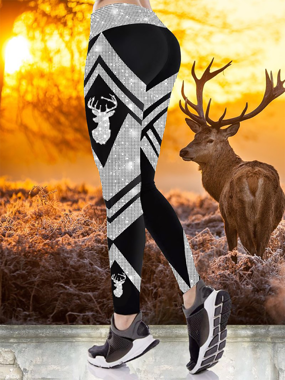 Deer Camo Hunting Leggings-Apparel-HD09-Legging-S-Vibe Cosy™