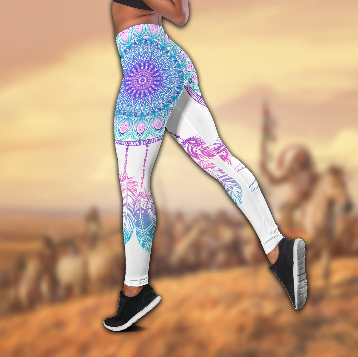 Native American 3D All Over Printed Legging + Hollow Tank