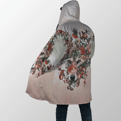 Wolf Floral 3D All Over Printed Unisex Deluxe Hoodie ML