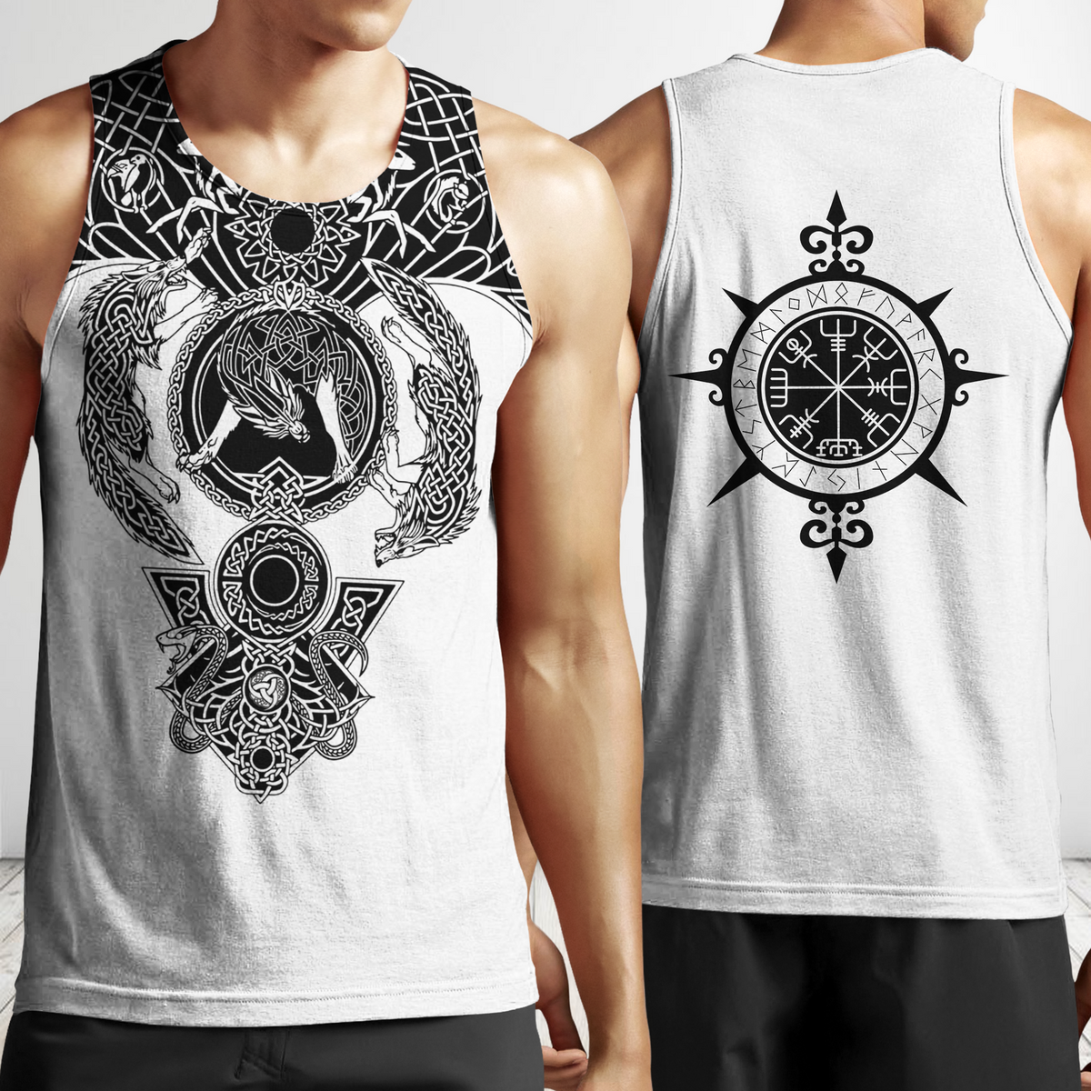 Viking Tattoo All-Over Print-Apparel-HP Arts-Tank Top-S-Vibe Cosy™