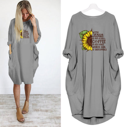 With Jesus In Her Heart And Coffee In Her Hand March Girl Is Unstoppable Dress-Apparel-GP Art-Dress-S-Vibe Cosy™