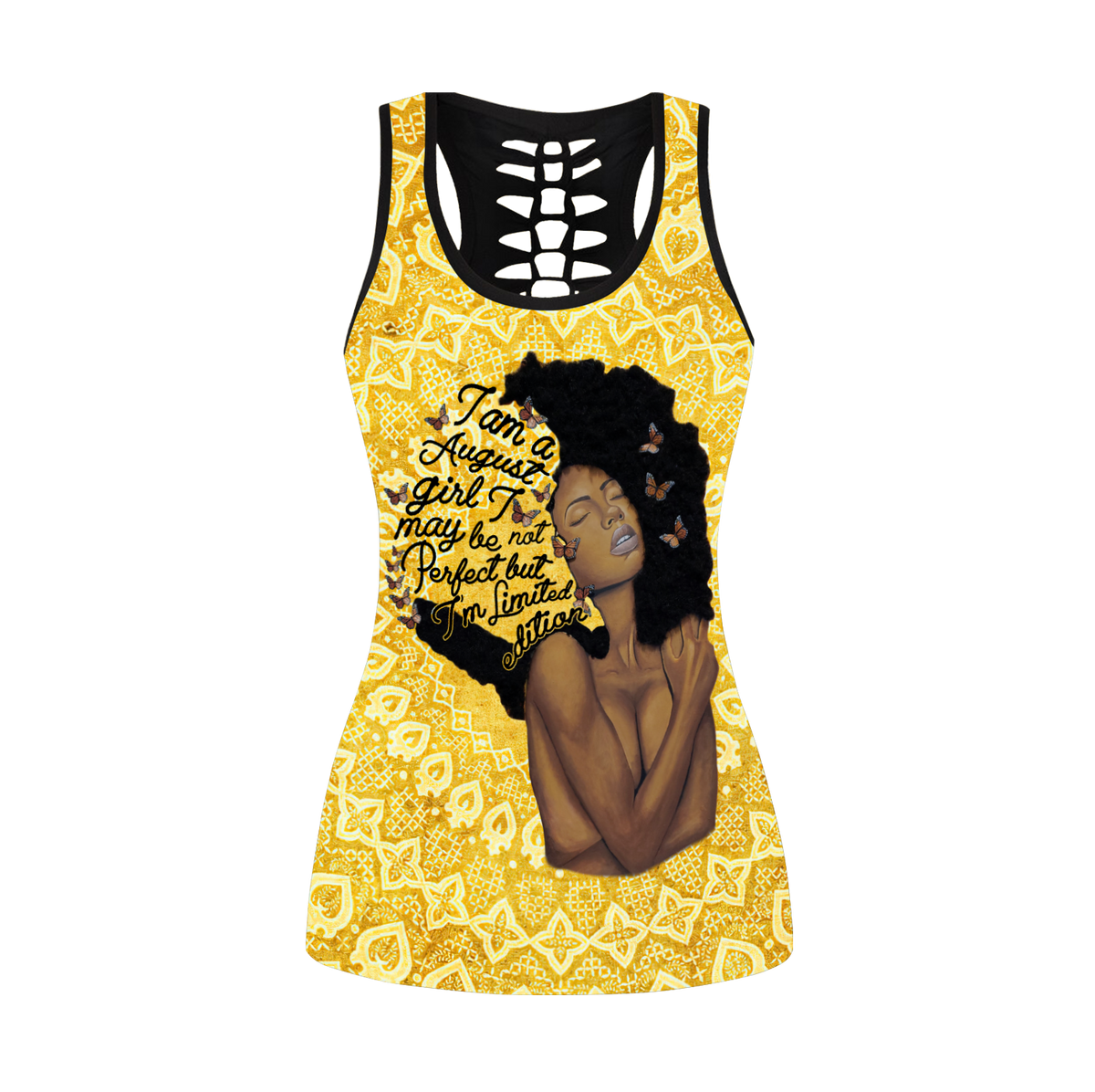 August afro girl art leggings + hollow tank combo DD06102002S-Apparel-HG-No legging-S-Vibe Cosy™