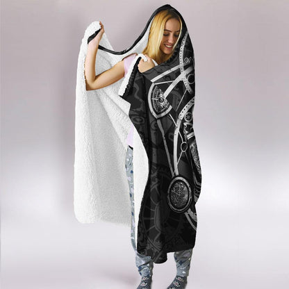 Steampunk Heart of Mechanic 3D Over Printed Hooded Blanket for Men and Women-ML