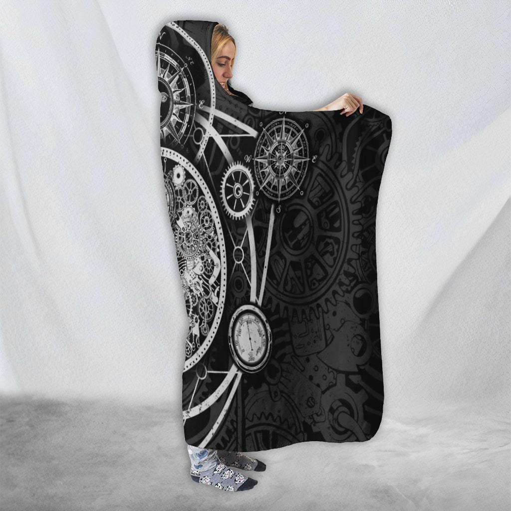 Steampunk Heart of Mechanic 3D Over Printed Hooded Blanket for Men and Women-ML