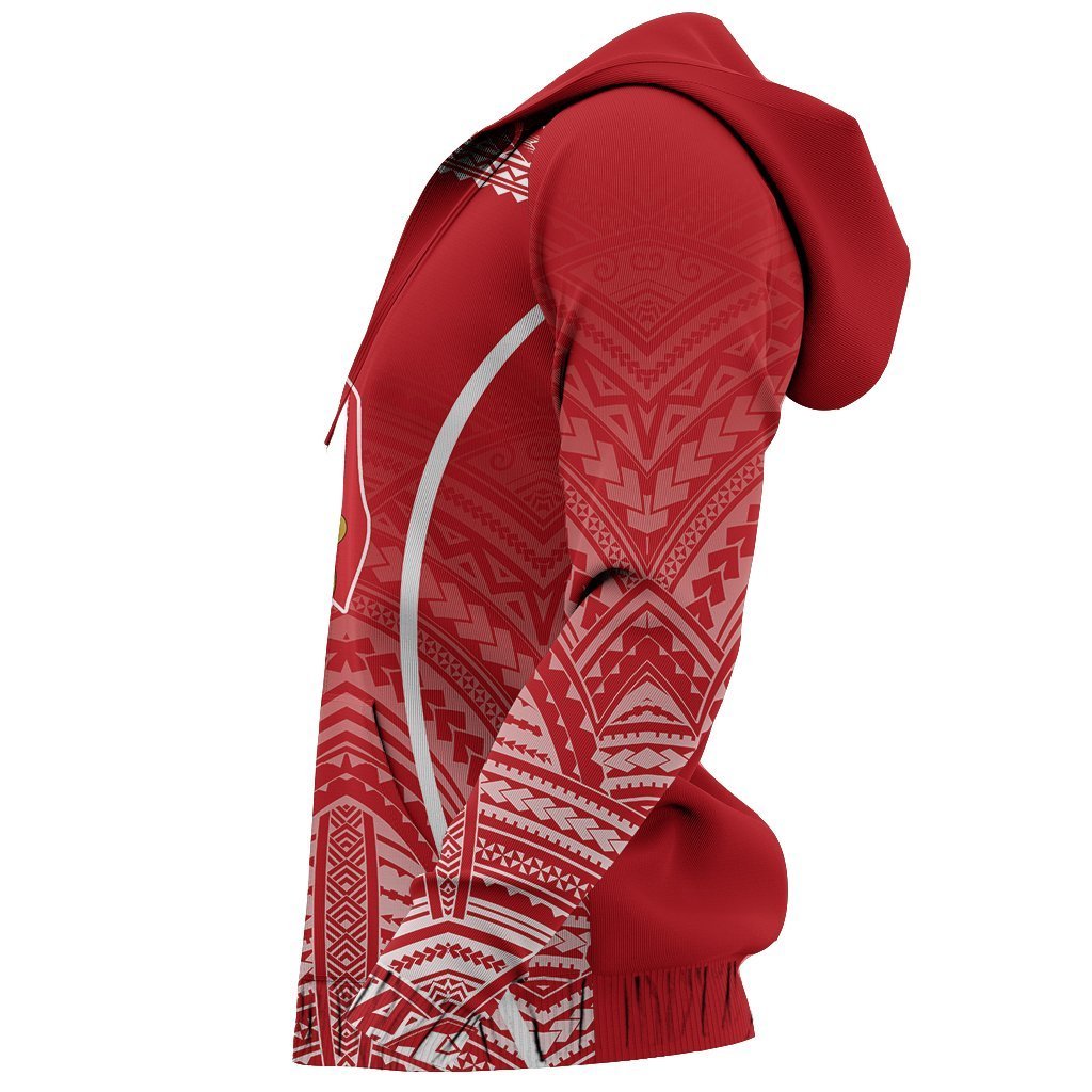 Tonga Hoodie Zip Up Polynesian Coat Of Arms NNK 1220-Apparel-NNK-Hoodie-S-Vibe Cosy™