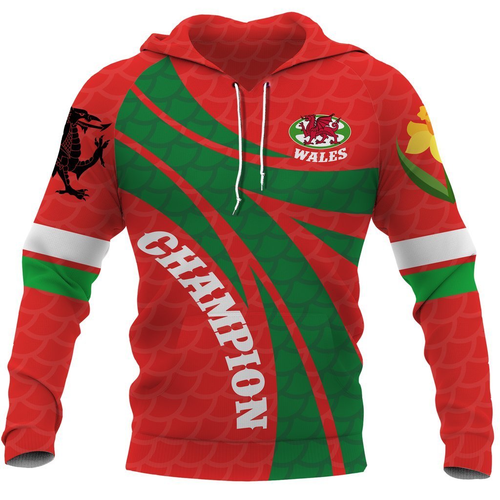 Wales Champion Rugby Hoodie NVD1061-Apparel-Dung Van-Hoodie-S-Vibe Cosy™