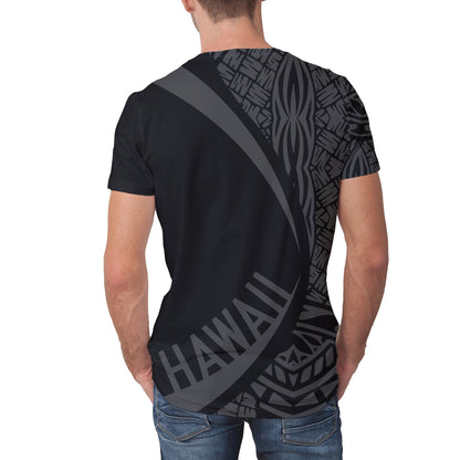 Hawaii Polynesian T-shirt - Circle Style Gray - AH - J1-NEW ALL OVER PRINT T-SHIRTS-Phaethon-XS-Men-White-Vibe Cosy™