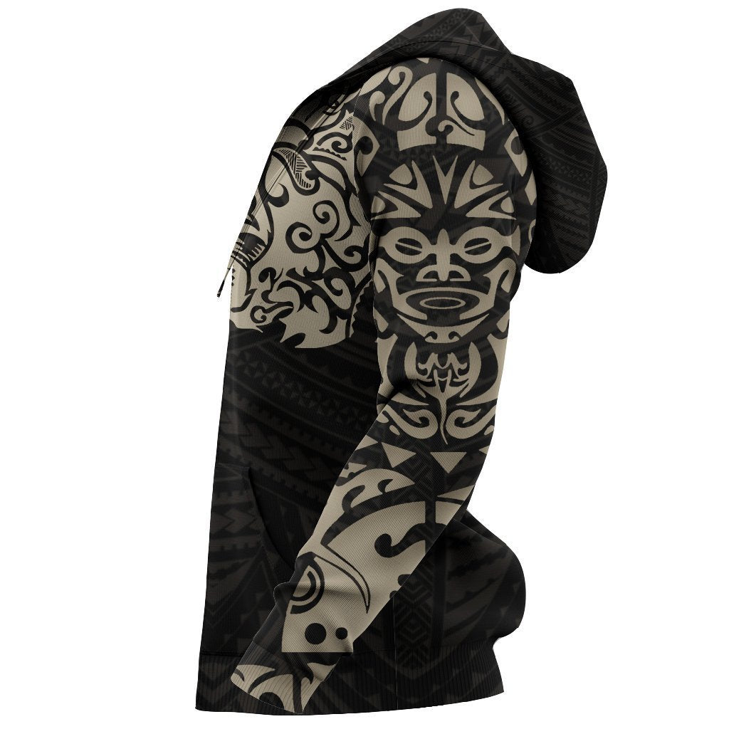 Maori Lion Tattoo New Zealand All Over Hoodie Golden PL164-Apparel-PL8386-Hoodie-S-Vibe Cosy™