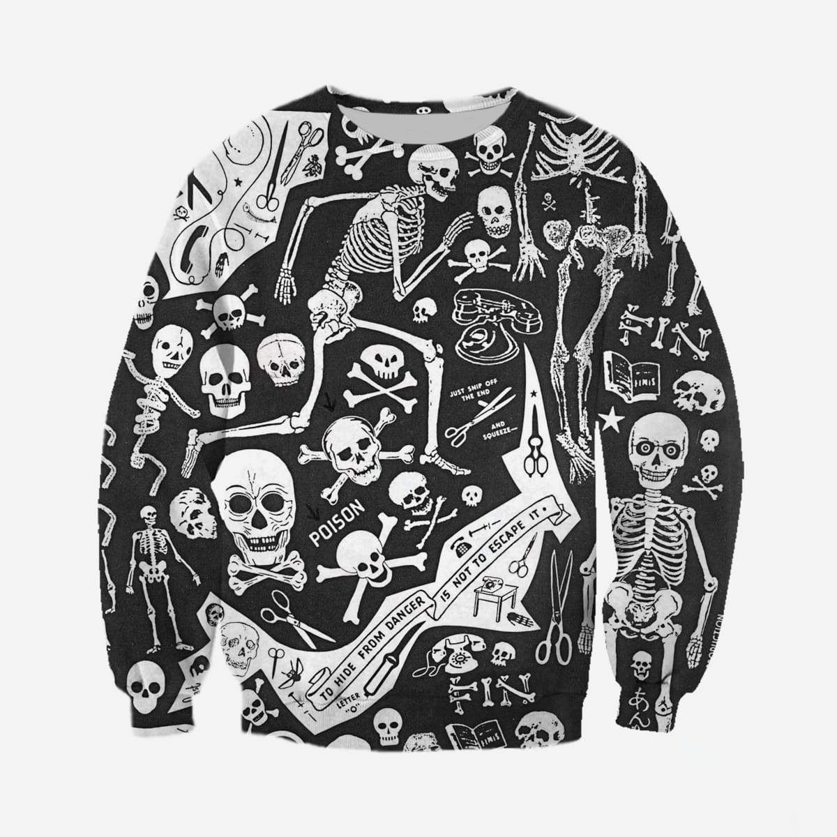 3D ALL OVER PRINTED SKULL PL288-Apparel-PL8386-Sweatshirt-S-Vibe Cosy™