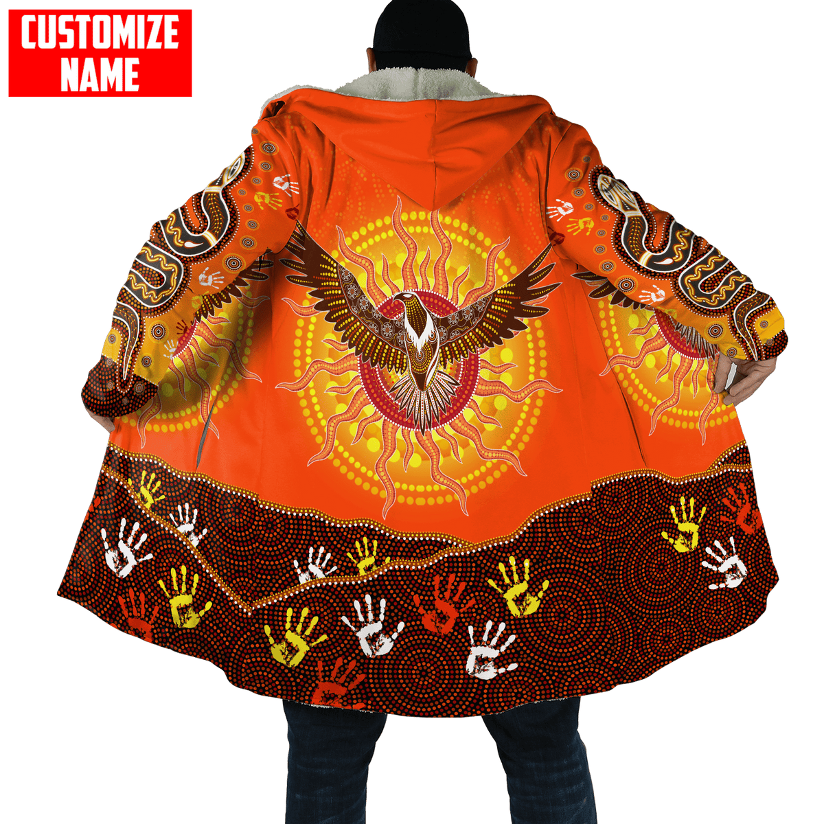 Aboriginal Eagle Flying into Sunset Custom name 3D printed winter shirts