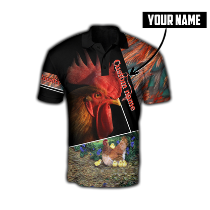 Premium Rooster Customize Name 3D Printed Unisex Shirts
