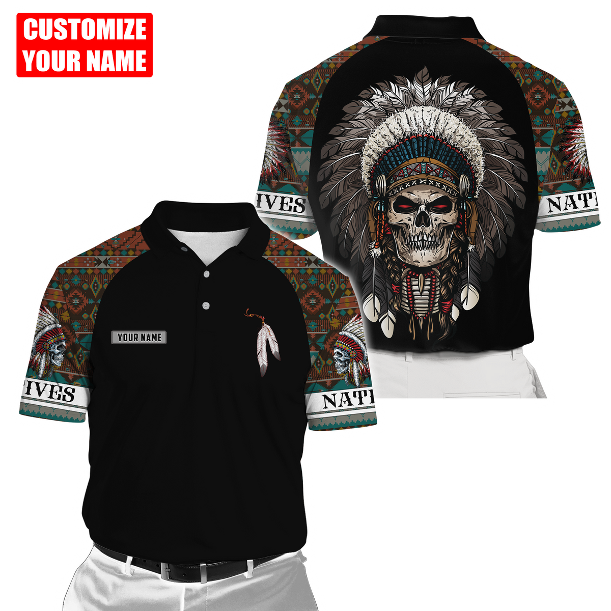 Customized name Native American 3D All Over Printed Unisex Shirts