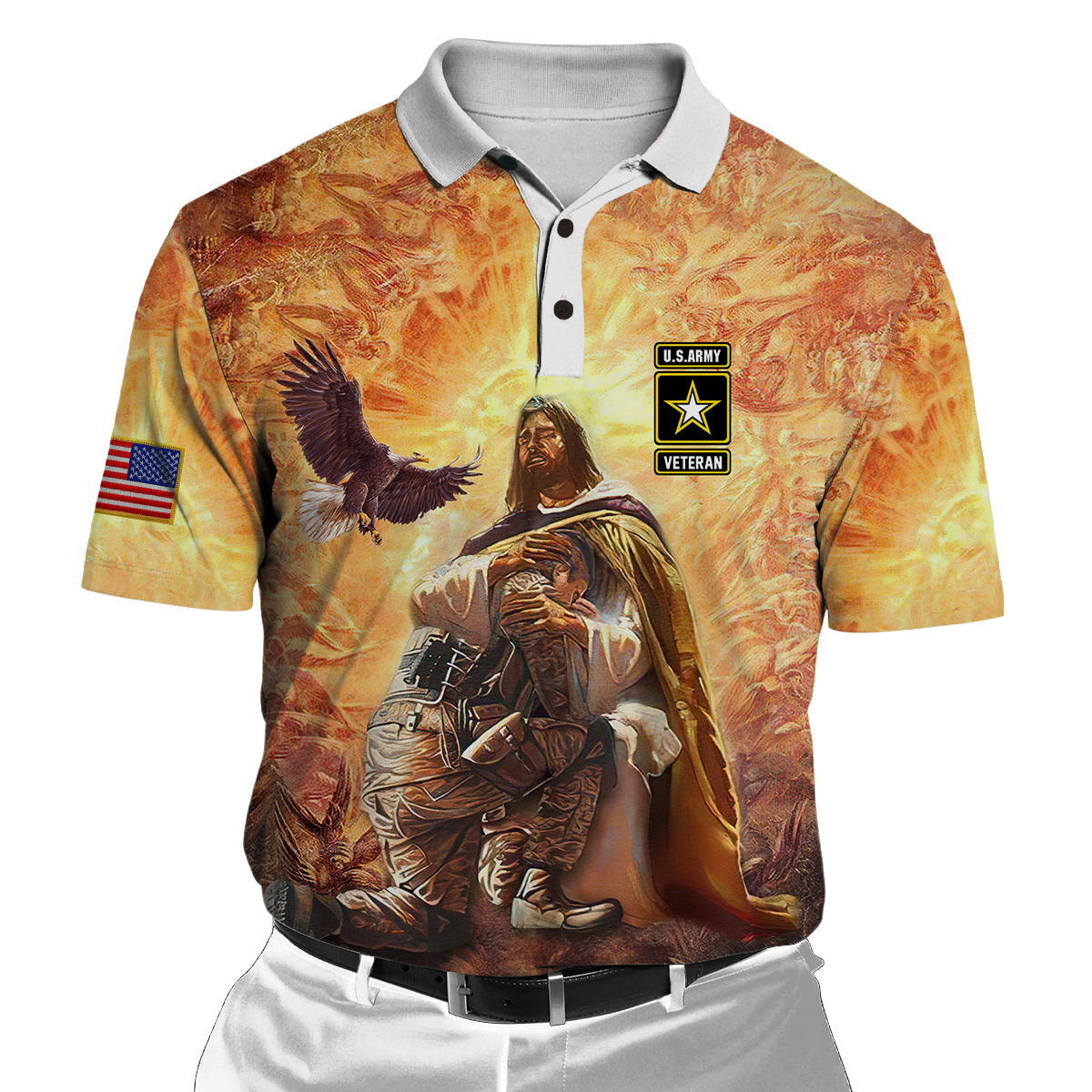 US Army Veteran Jesus 3D All Over Printed Unisex Shirts