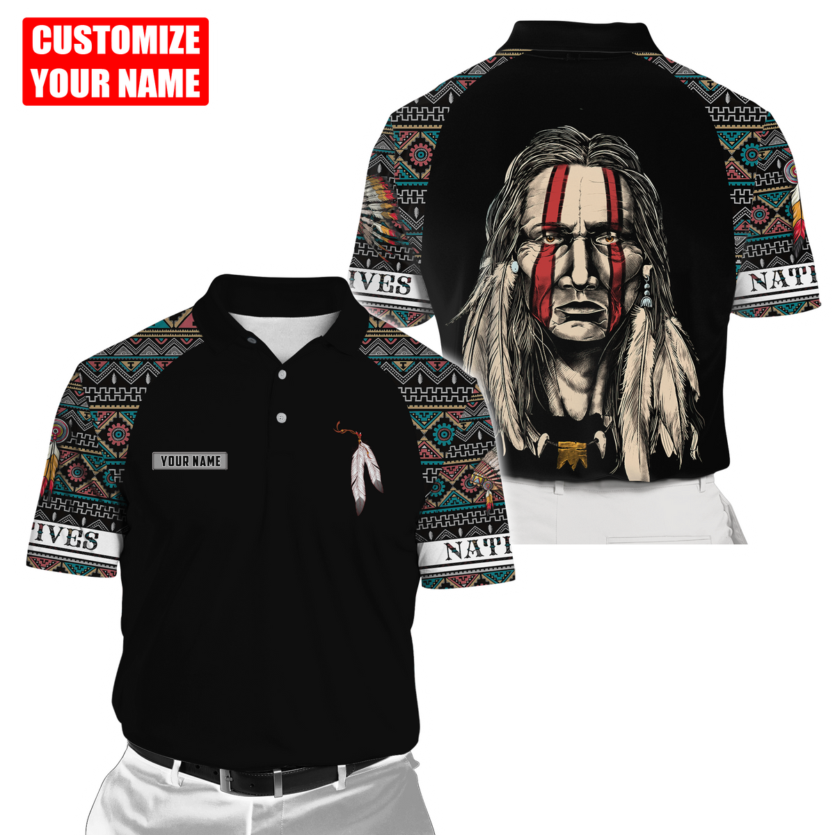 Customized name Native American 3D All Over Printed Unisex Shirts