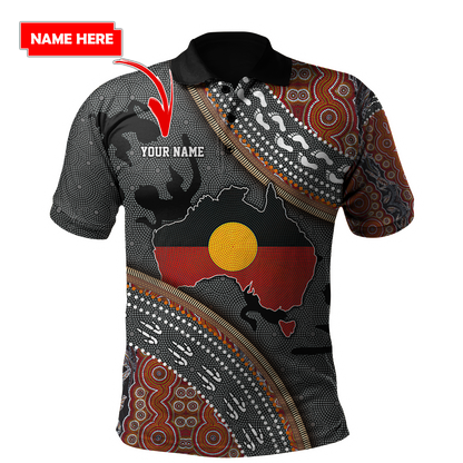 Custom name Aboriginal dots Zip pattern 3D design printed shirts