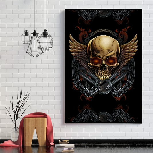 Skull Poster Vertical 3D Printed