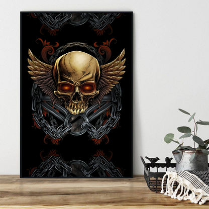 Skull Poster Vertical 3D Printed