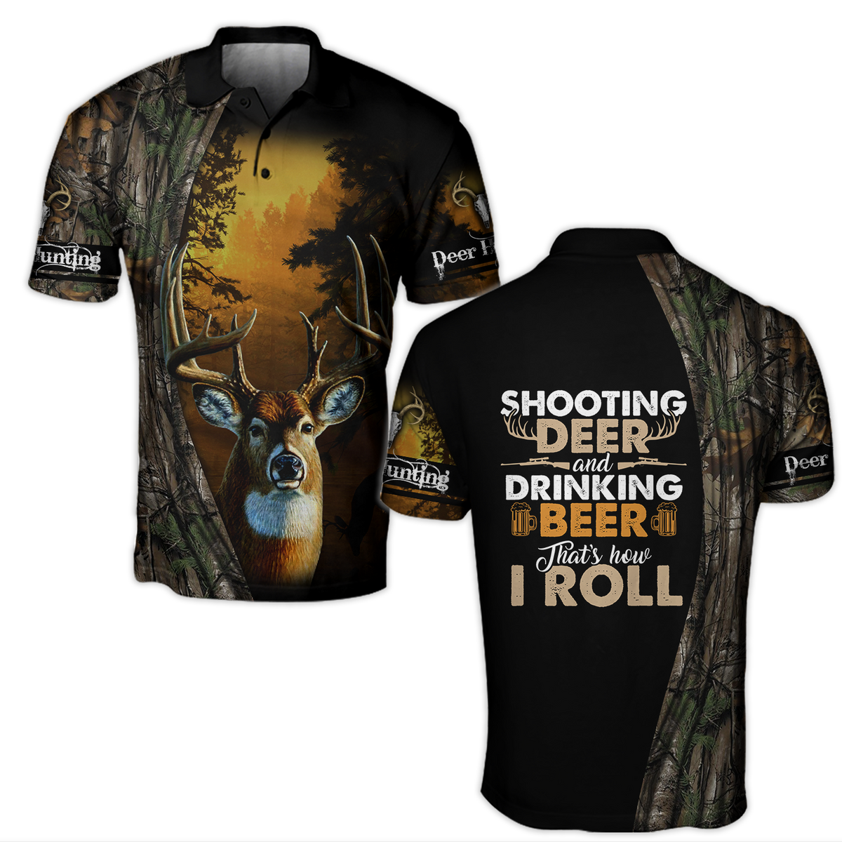 Hunting Deer and Drinking Beer 3D All Over Print Hoodie Pi17092001