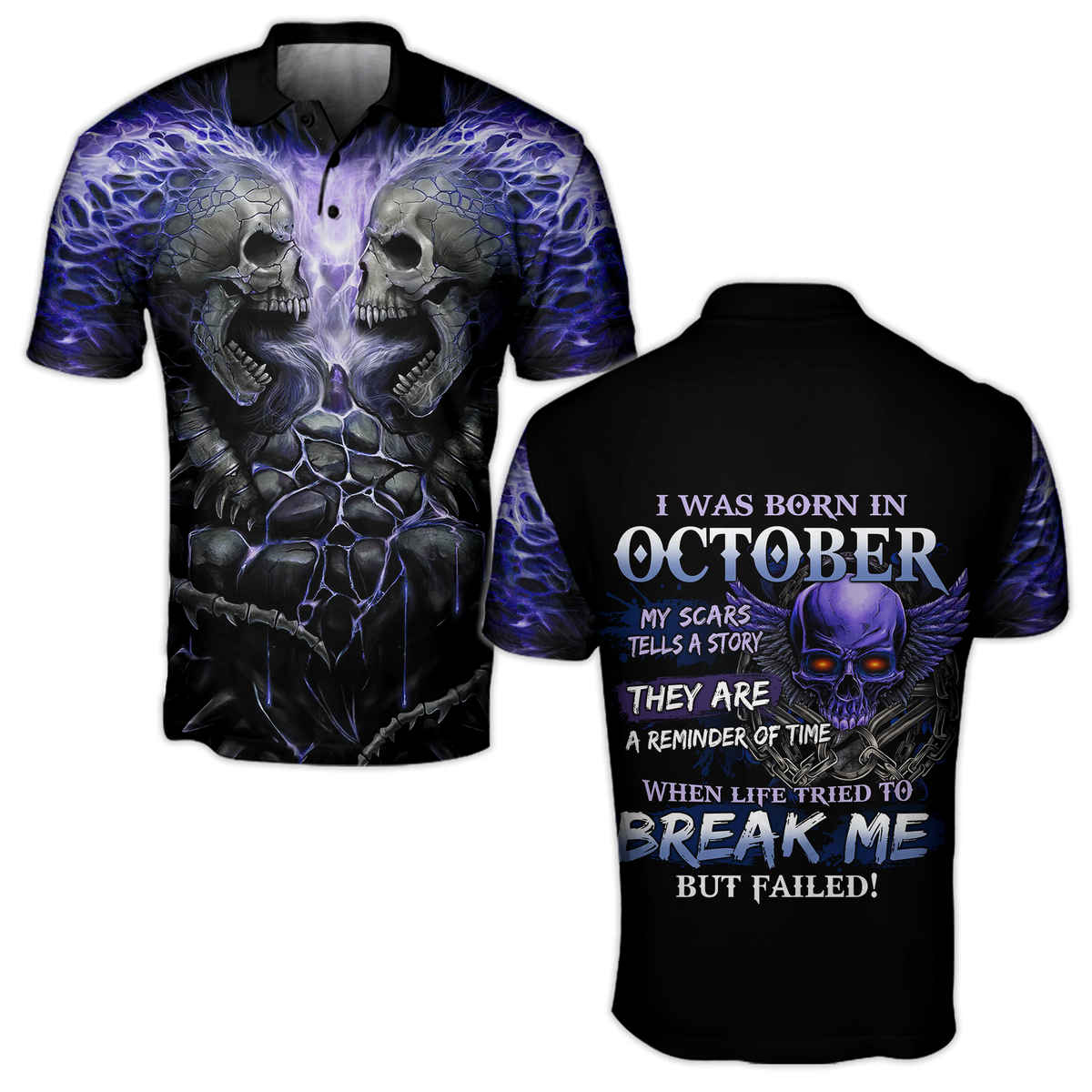 October Guy Skull 3D All Over Printed Shirts Pi24102010ST